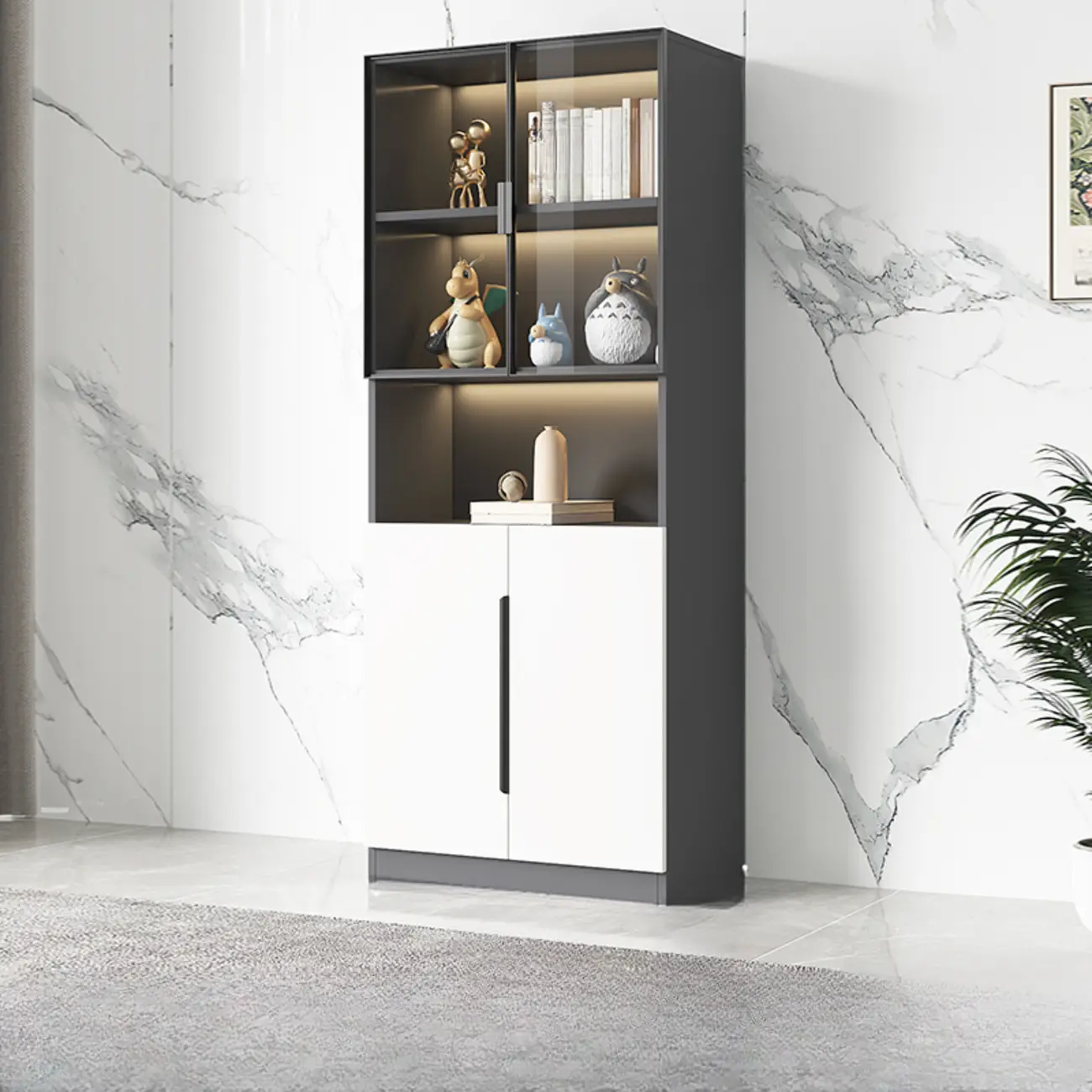 Nordic Wooden Display Cabinet with Open Shelves for Kitchen Image - 11 | homeyfad