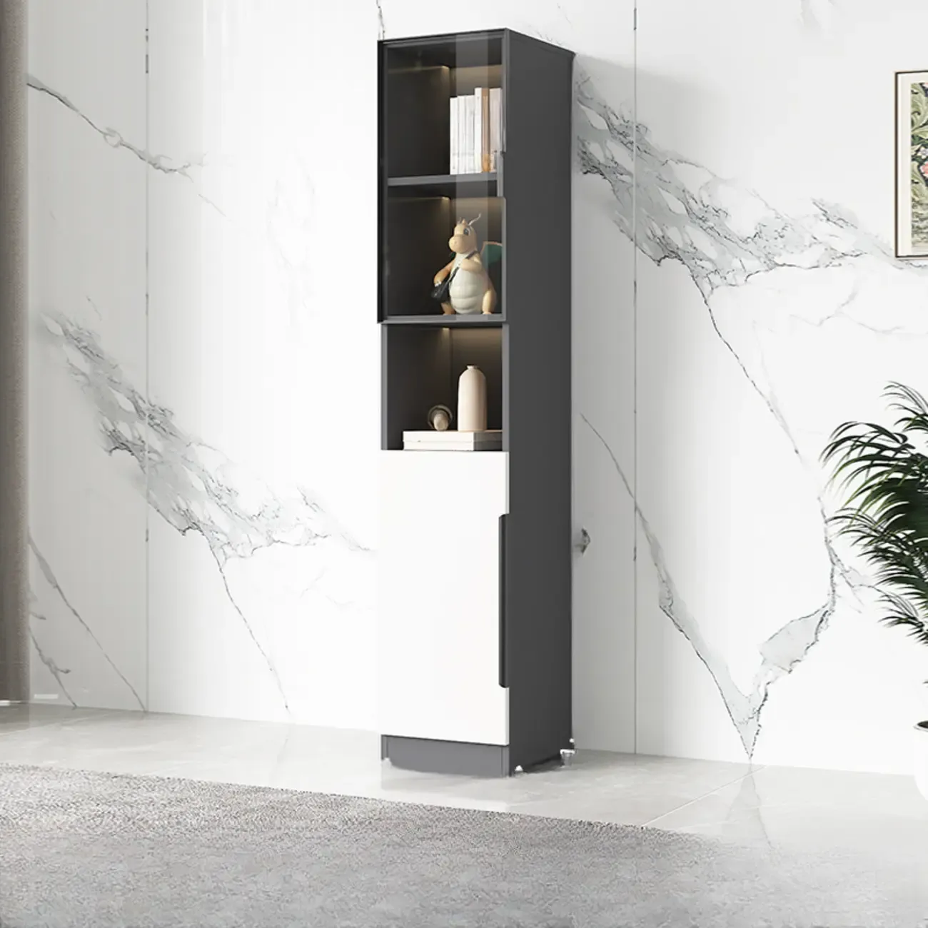 Nordic Wooden Display Cabinet with Open Shelves for Kitchen Image - 12