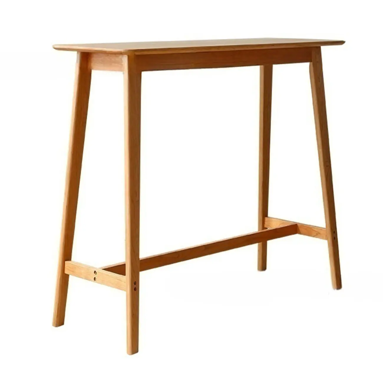 Rustic Soild Wood Dining Bar Table with Trestle Legs for Modern Home Image - 5 | homeyfad