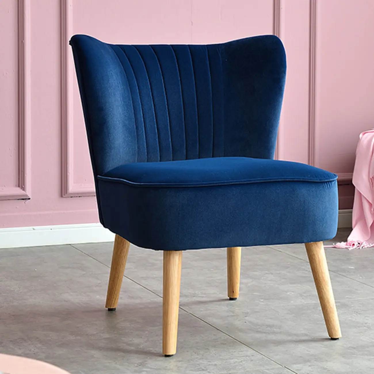 Scandinavian Flannel Upholstery Side Chair Image - 1 | homeyfad