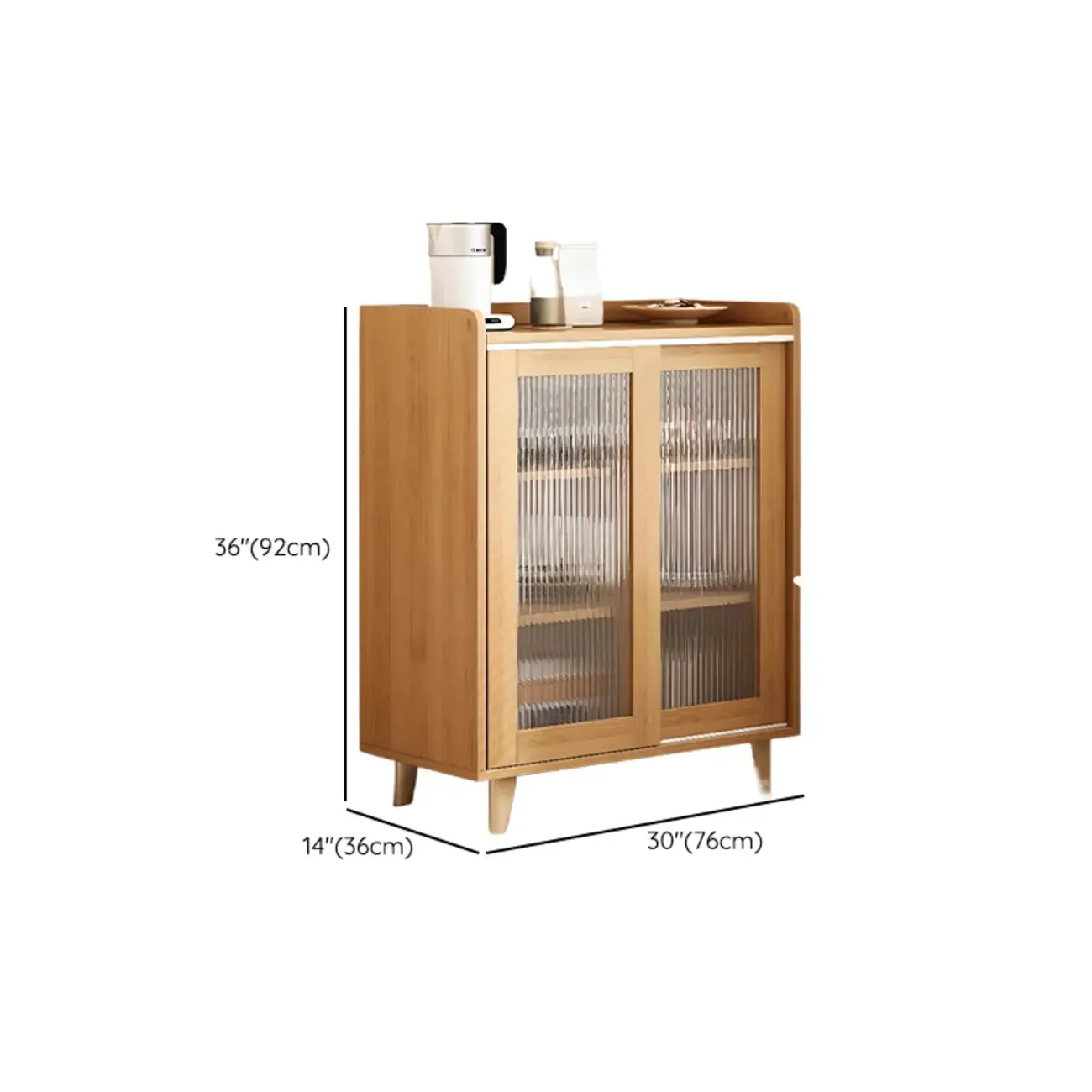 Modern Wooden Rectangle Accent Cabinet with Sliding Doors #size