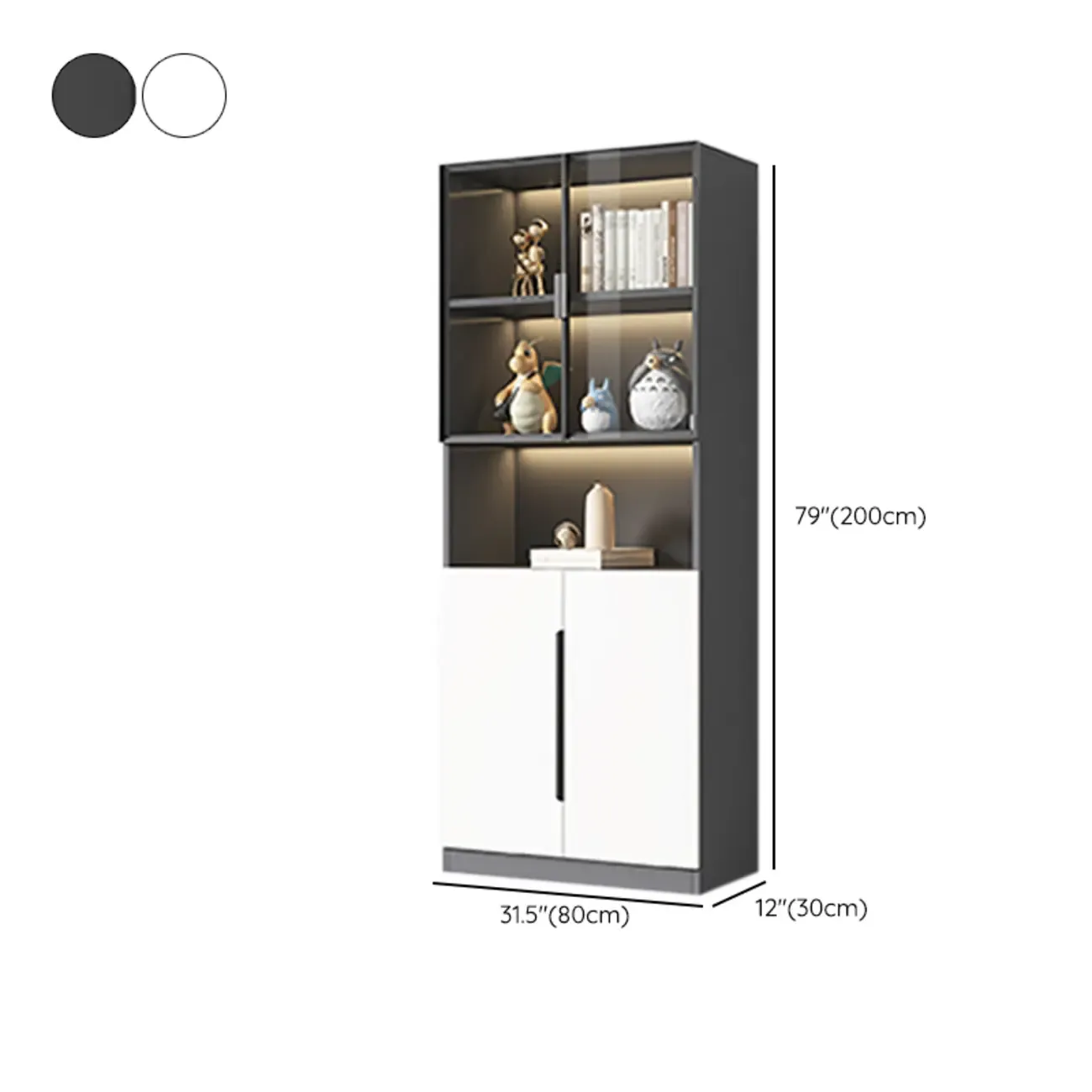 Nordic Wooden Display Cabinet with Open Shelves for Kitchen Image - 16