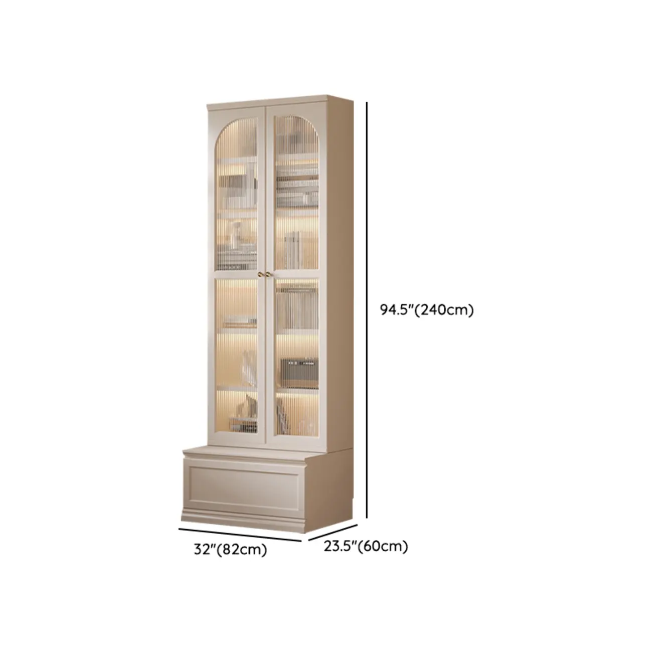White Wooden Display Cabinet with Shelves for Living Room Image - 15 | homeyfad