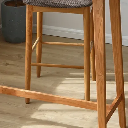 Rustic Soild Wood Dining Bar Table with Trestle Legs for Modern Home Image - 9