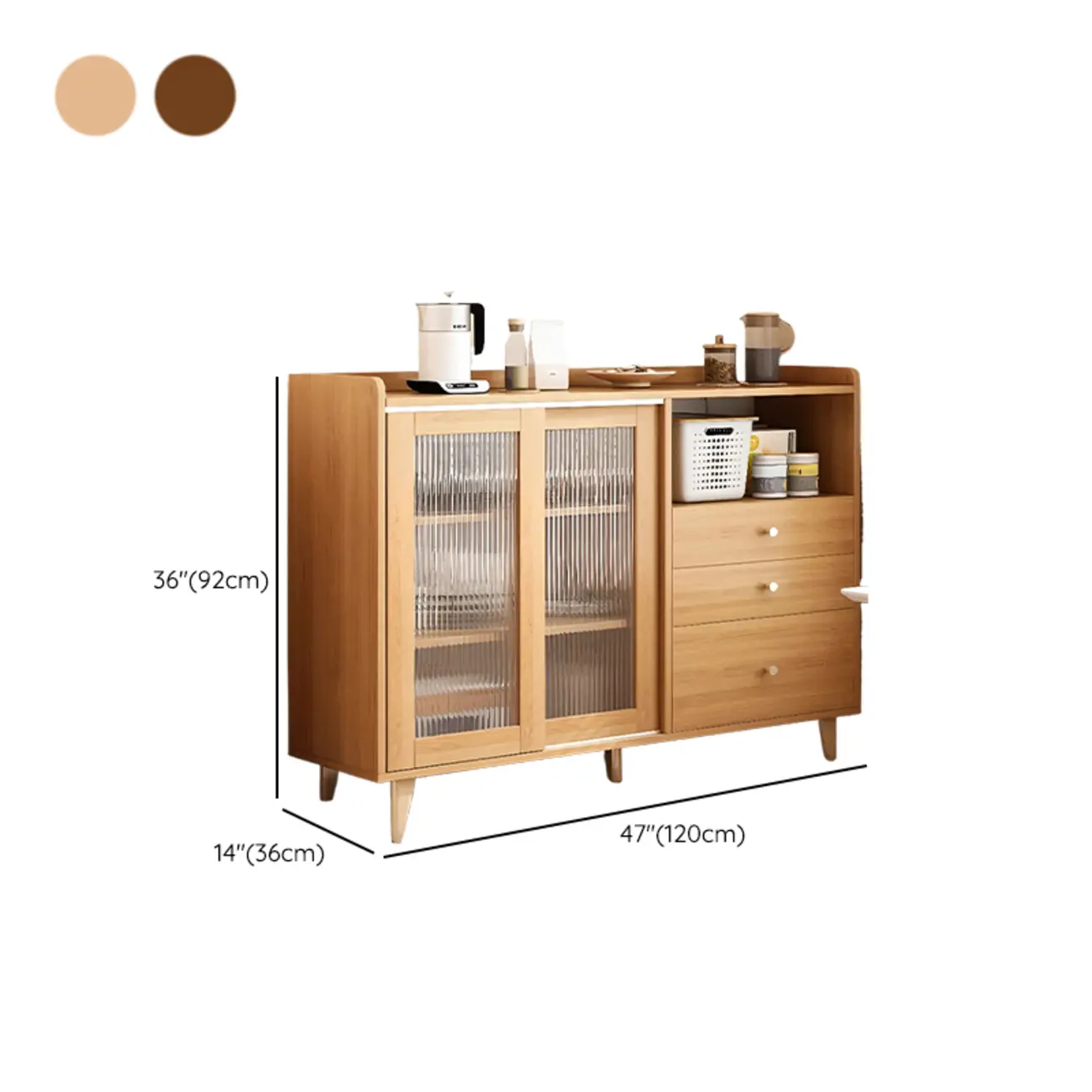 Modern Wooden Rectangle Accent Cabinet with Sliding Doors Image - 14 | homeyfad