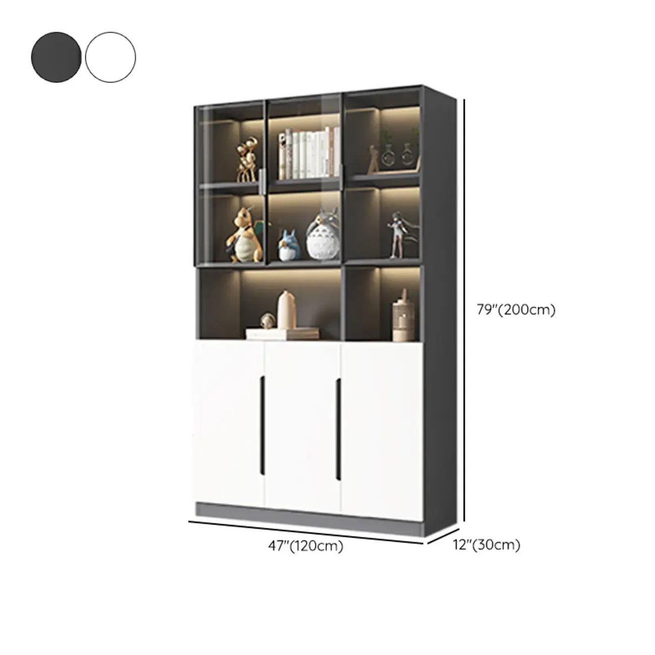 Nordic Wooden Display Cabinet with Open Shelves for Kitchen Image - 18