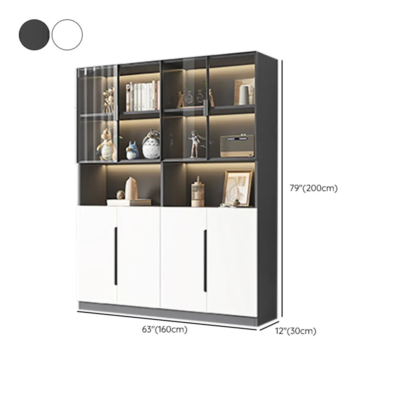 Nordic Wooden Display Cabinet with Open Shelves for Kitchen Image - 19 | homeyfad