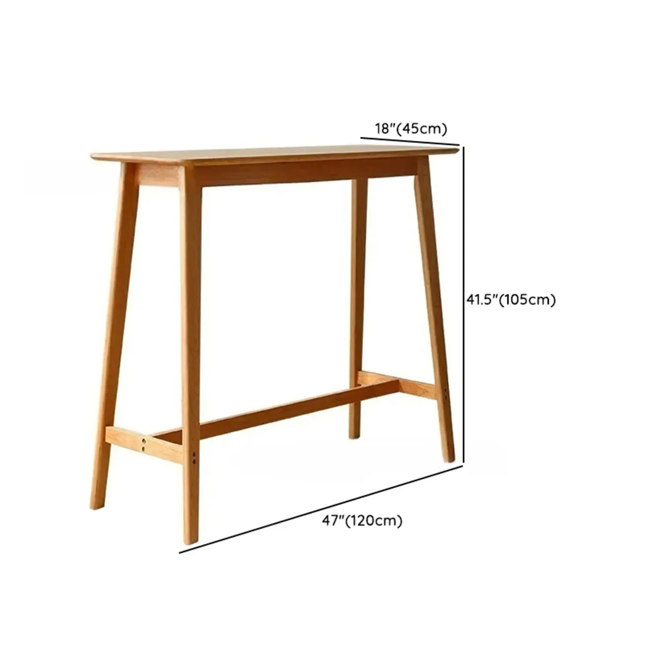 Rustic Soild Wood Dining Bar Table with Trestle Legs for Modern Home Image - 11