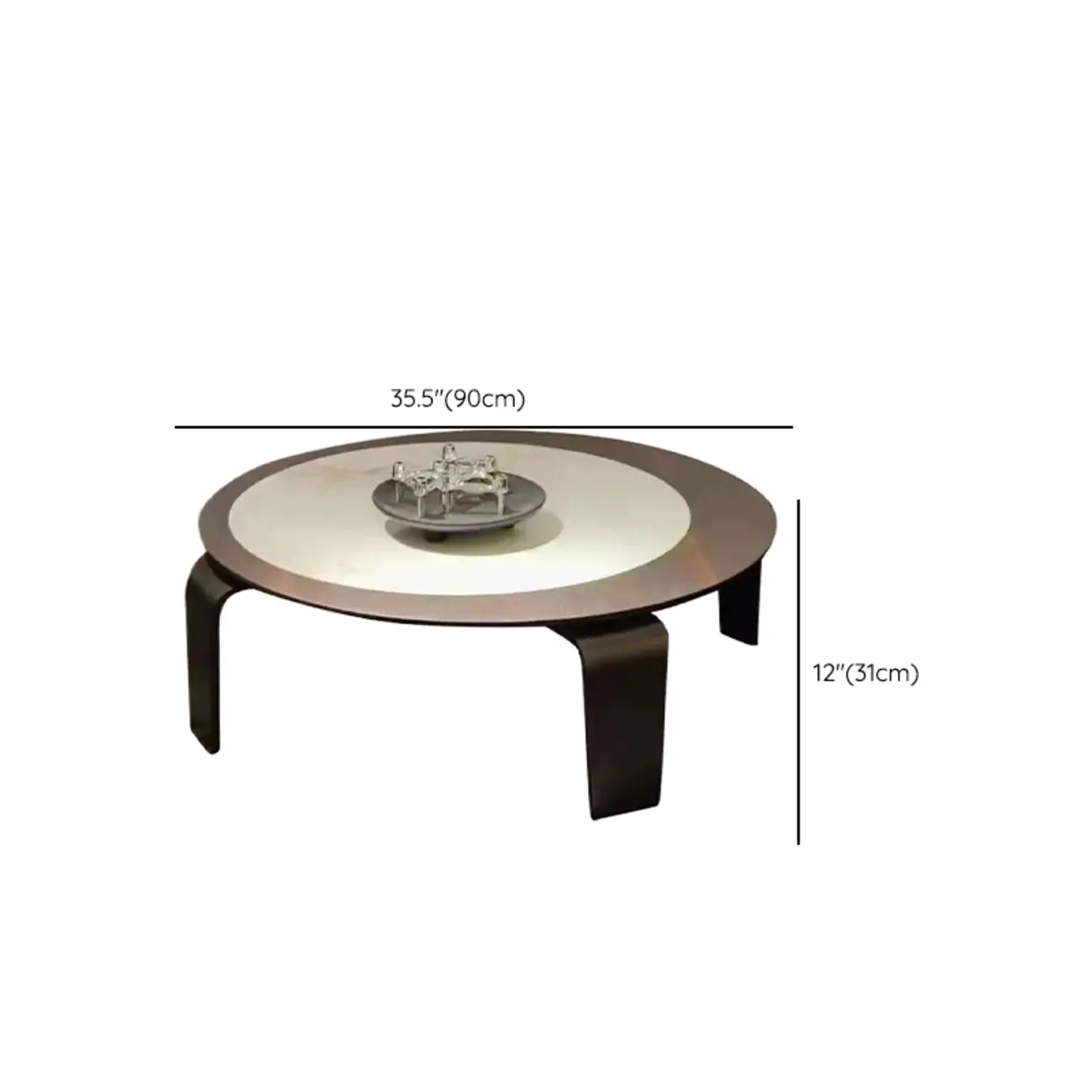Unique Marble Round 2 Nesting Coffee Table Set with Wood Base Image - 10 | homeyfad