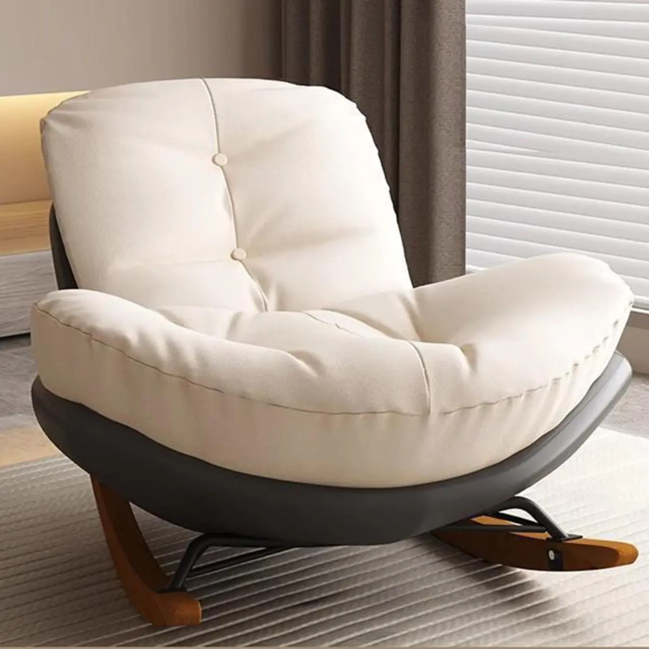 Modern Upholstered Rocking Chair for Stylish Living Rooms Image - 4 | homeyfad