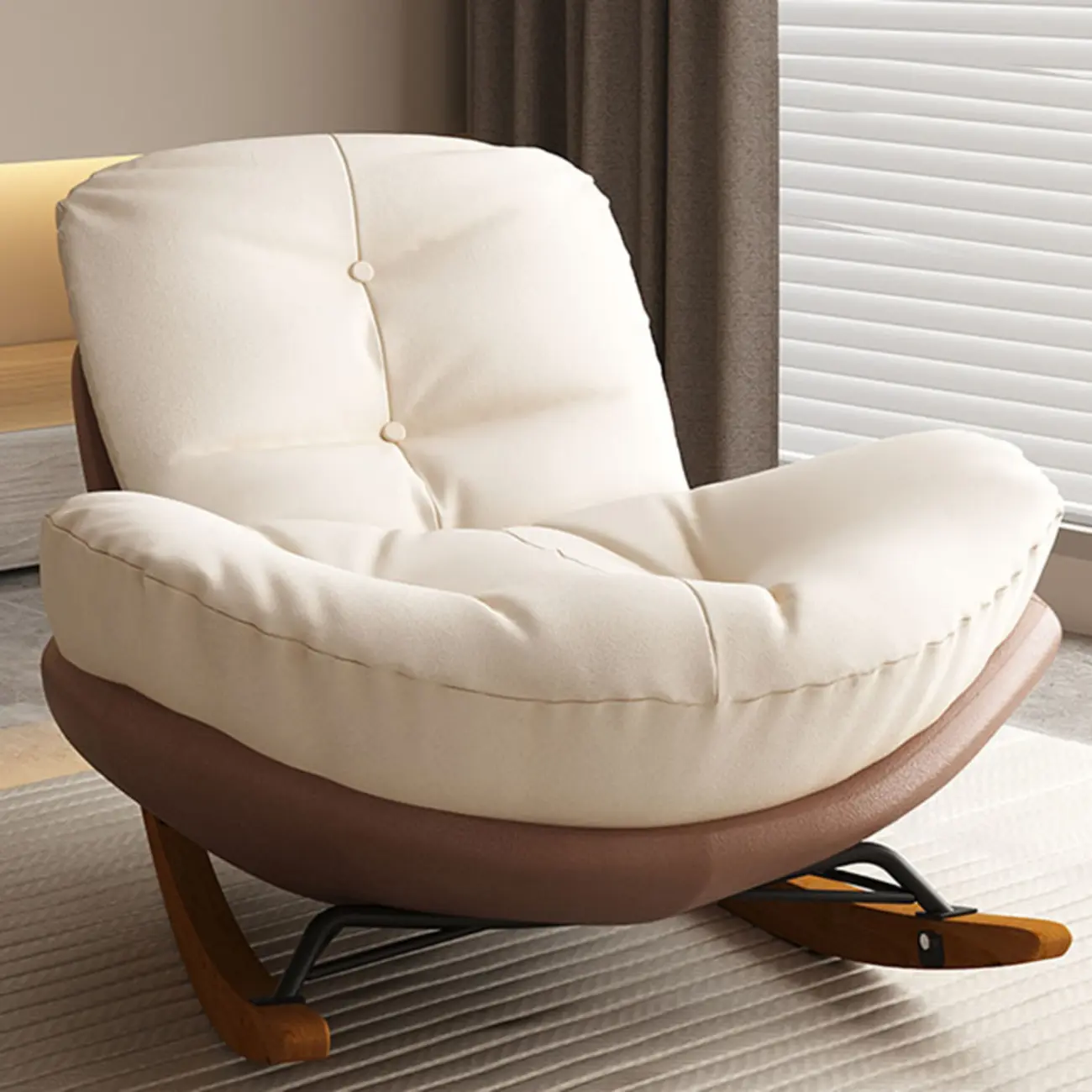 Modern Upholstered Rocking Chair for Stylish Living Rooms Image - 9 | homeyfad