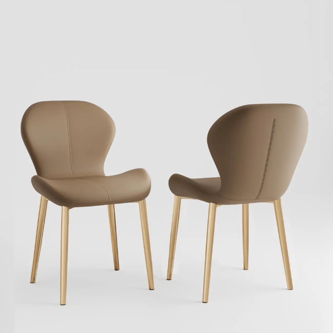 Modern Wingback Faux Leather Upholstered Dining Chair Image - 13 | homeyfad