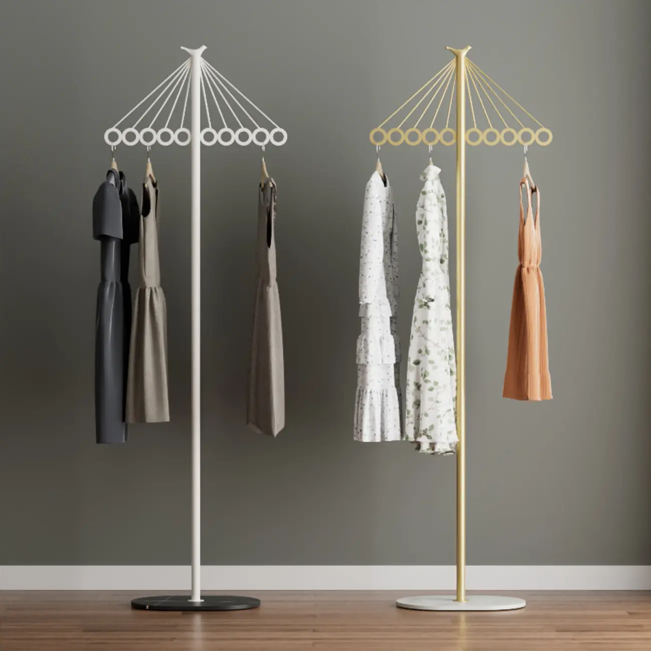 Modern Metal Coat Rack with Stand for Small Spaces Image - 1 | homeyfad