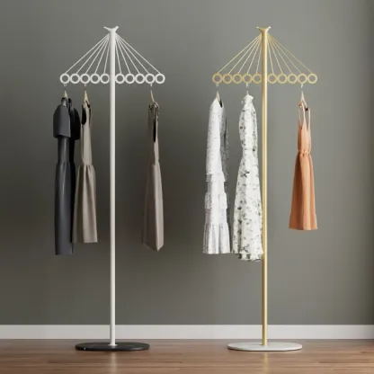Modern Metal Coat Rack with Stand for Small Spaces Image - 1