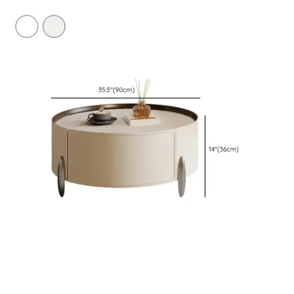 Set of 2 Wood Round Nesting Coffee Table with Modern Design  Image - 23