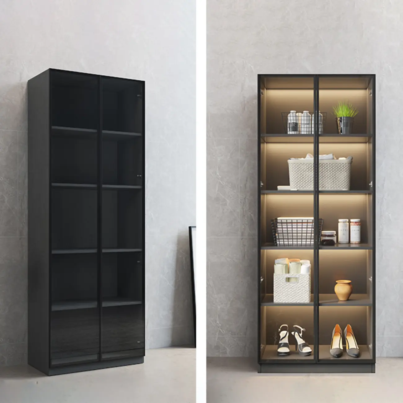 Modern Display Cabinet with Adjustable Shelves for Living Room Image - 8 | homeyfad