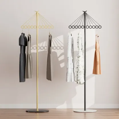 Modern Metal Coat Rack with Stand for Small Spaces Image - 2