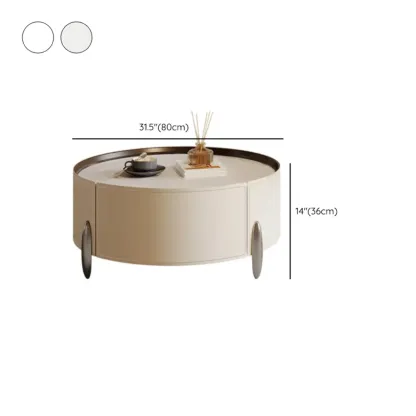 Set of 2 Wood Round Nesting Coffee Table with Modern Design  Image - 24