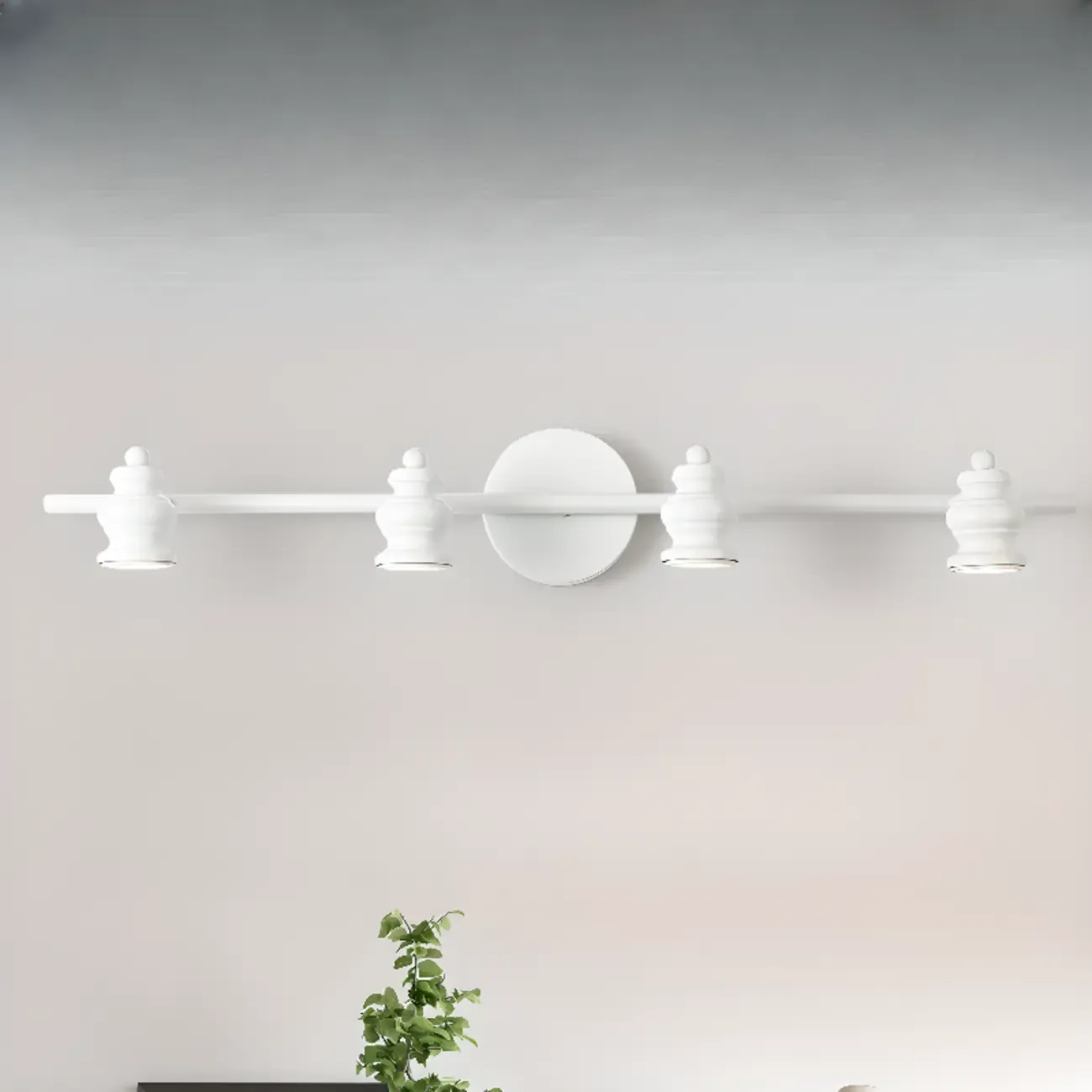 Large 4-Light Bathroom Vanity Light Fixture with Bi-pin Bulb Image - 6