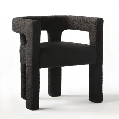 Modern Sherpa Upholstery Arm Chair for Living Room Image - 5