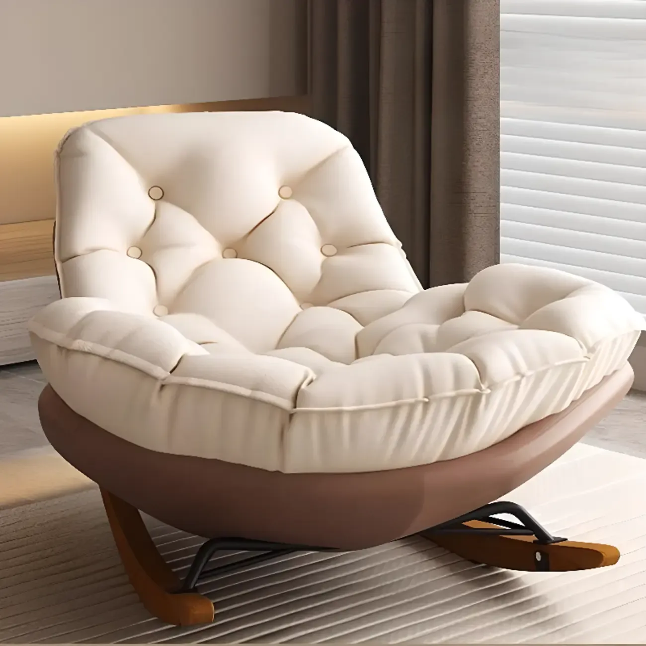 Modern Upholstered Rocking Chair for Stylish Living Rooms Image - 14