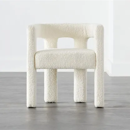 Modern Sherpa Upholstery Arm Chair for Living Room Image - 6