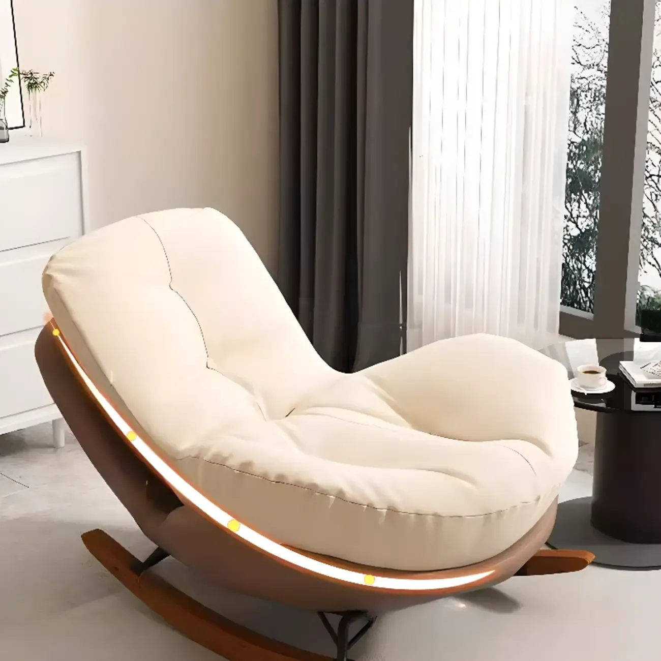 Modern Upholstered Rocking Chair for Stylish Living Rooms Image - 15