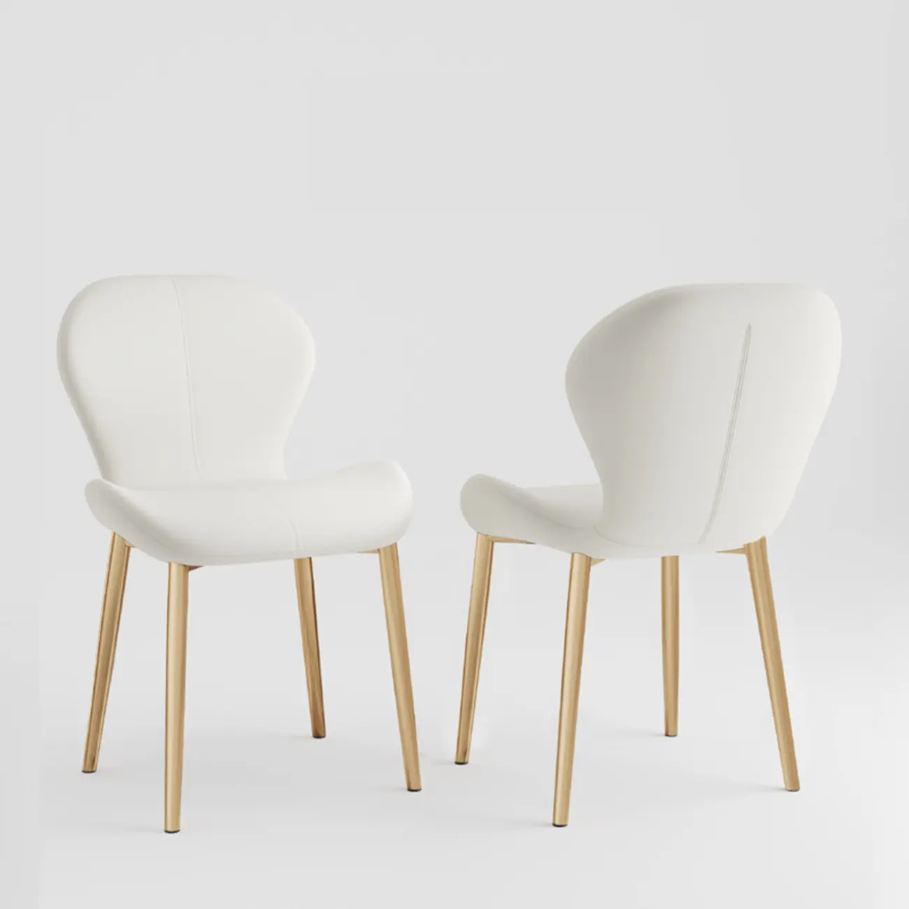 Modern Wingback Faux Leather Upholstered Dining Chair Image - 16 | homeyfad