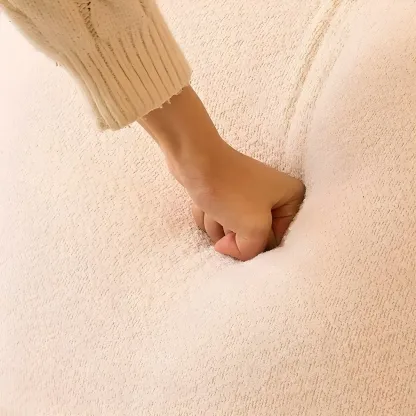 Modern Upholstered Rocking Chair with Spindle Back in Beige Image - 6