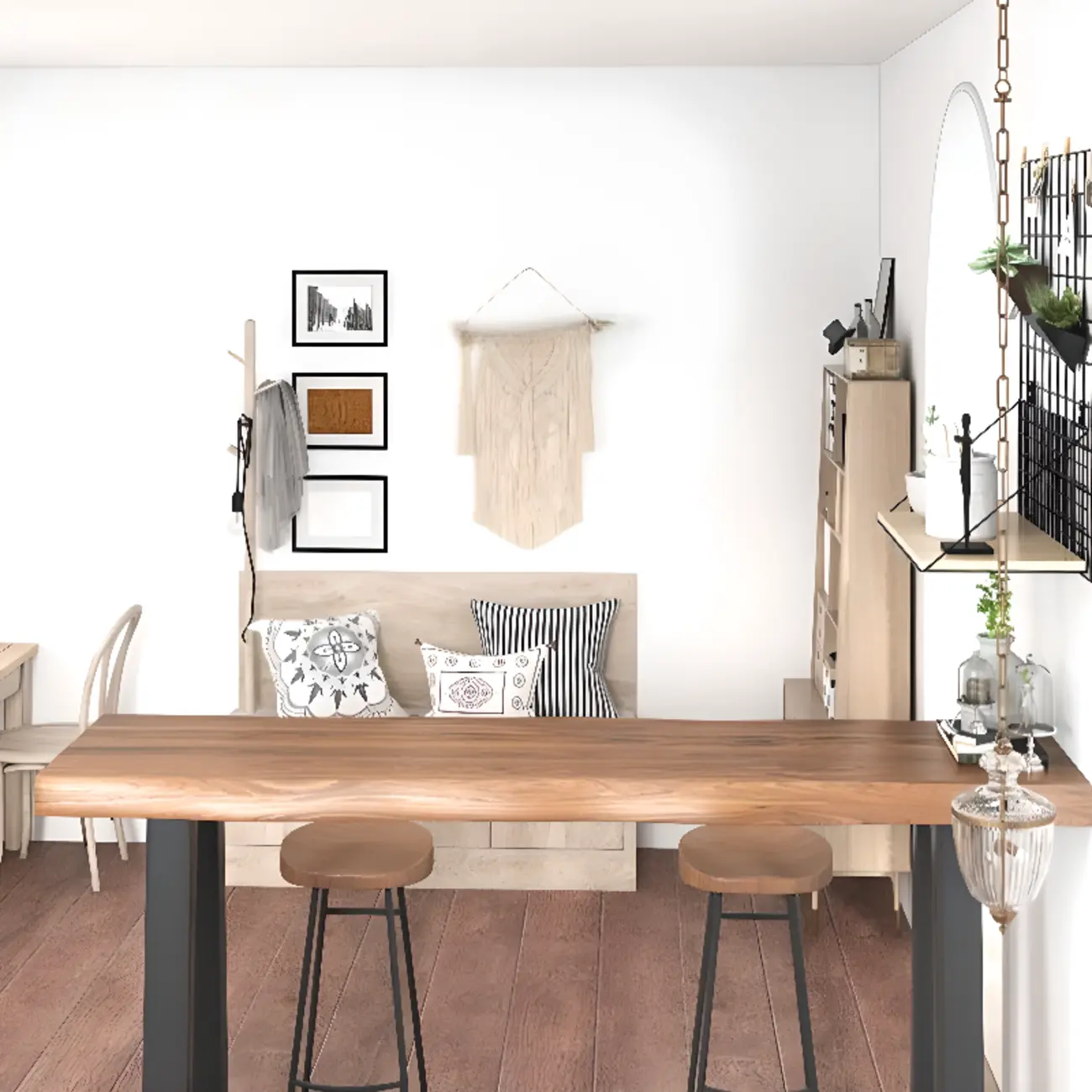 Rustic Wood Bar Table with Double Pedestal for Home Gatherings Image - 6 | homeyfad