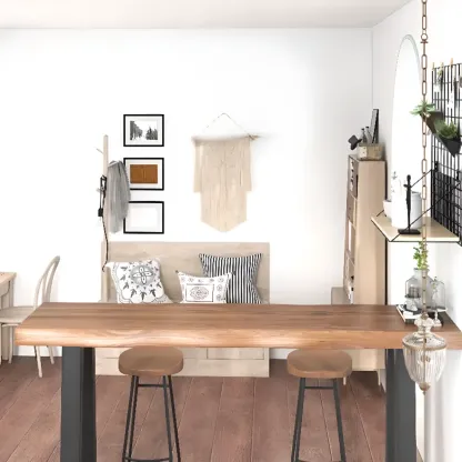 Rustic Wood Bar Table with Double Pedestal for Home Gatherings Image - 6