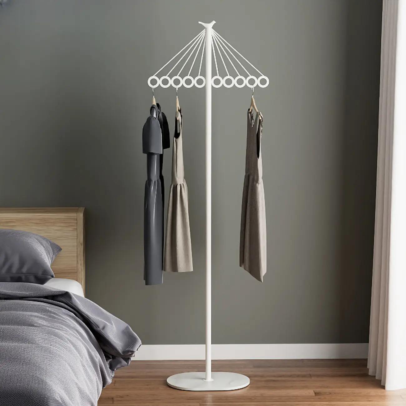 Modern Metal Coat Rack with Stand for Small Spaces Image - 5 | homeyfad