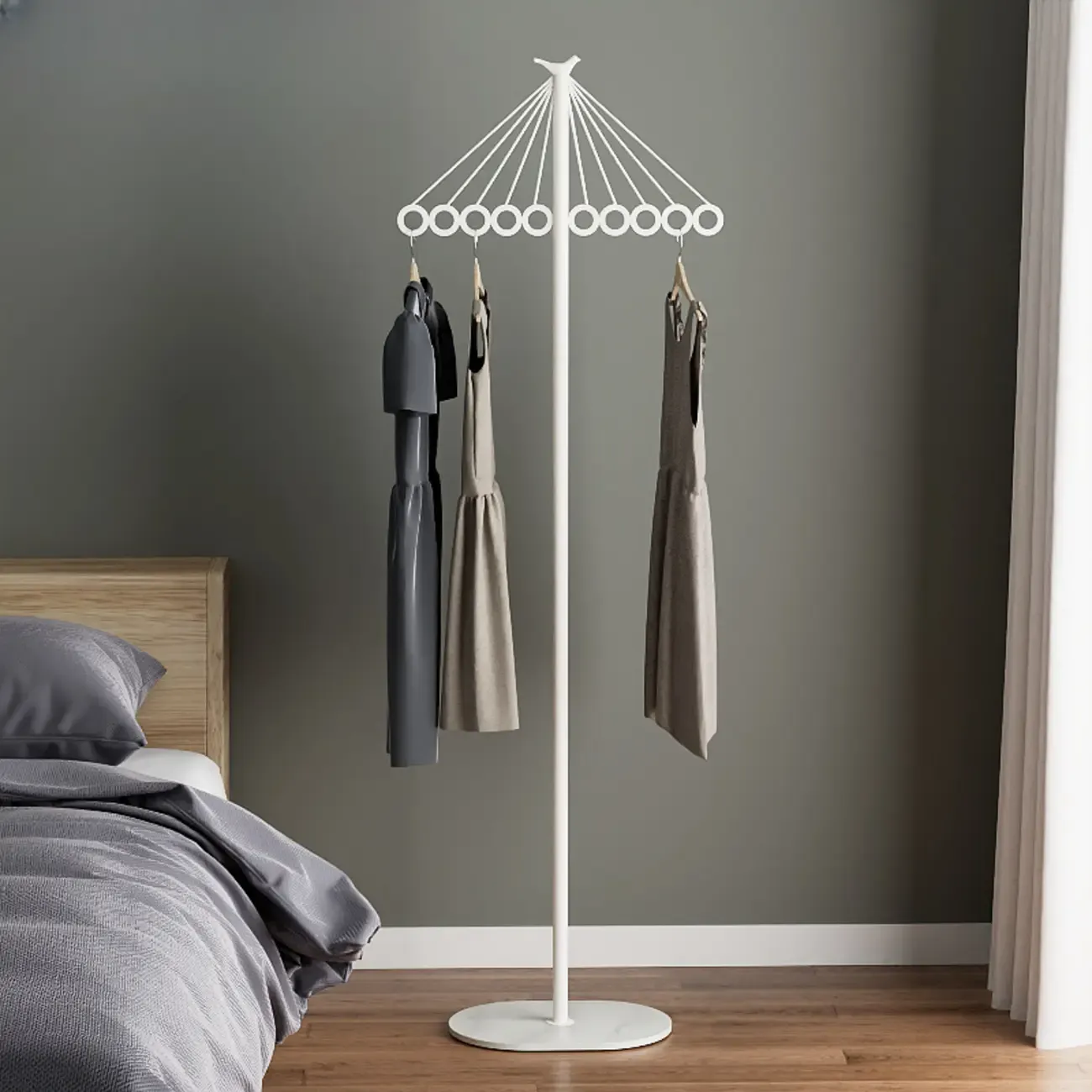 Modern Metal Coat Rack with Stand for Small Spaces Image - 5
