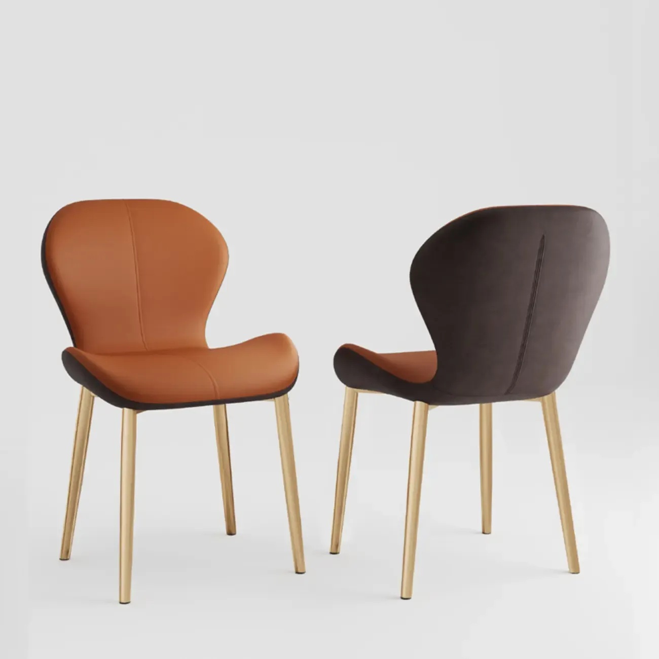 Modern Wingback Faux Leather Upholstered Dining Chair Image - 18