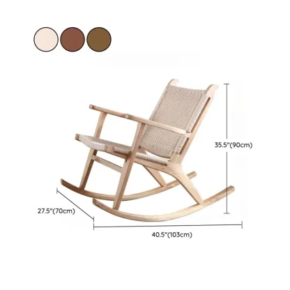 Vintage Natural Wooden Rocking Chair with Optional Ottoman  #size