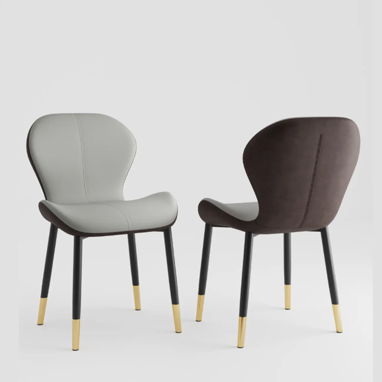 Modern Wingback Faux Leather Upholstered Dining Chair Image - 19 | homeyfad