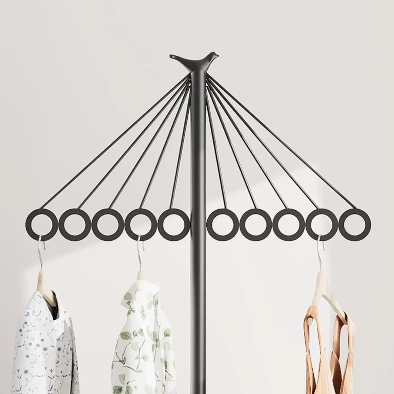 Modern Metal Coat Rack with Stand for Small Spaces Image - 7