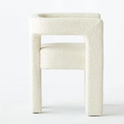 Modern Sherpa Upholstery Arm Chair for Living Room Image - 10