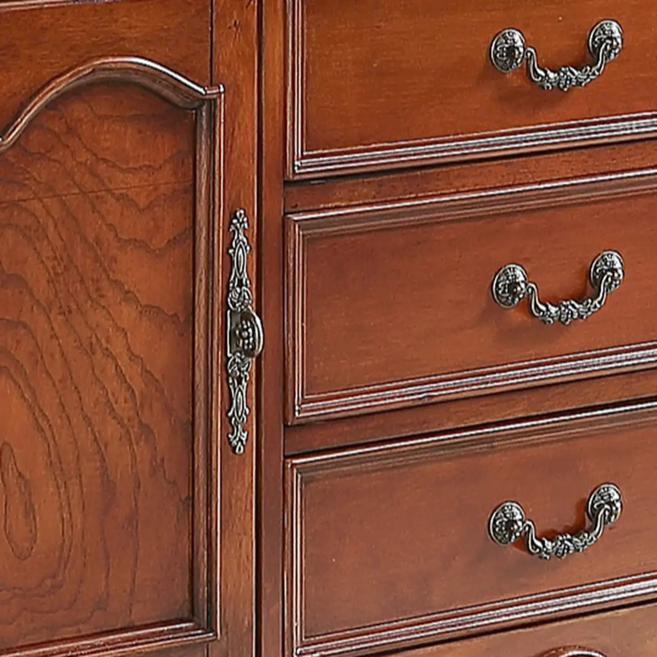 Wooden Vintage China Cabinet with Glass Display Image - 7 | homeyfad