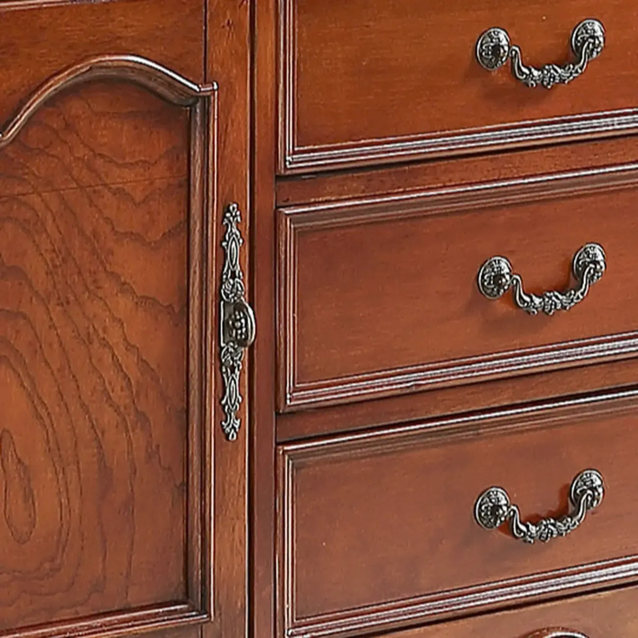 Wooden Vintage China Cabinet with Glass Display Image - 7