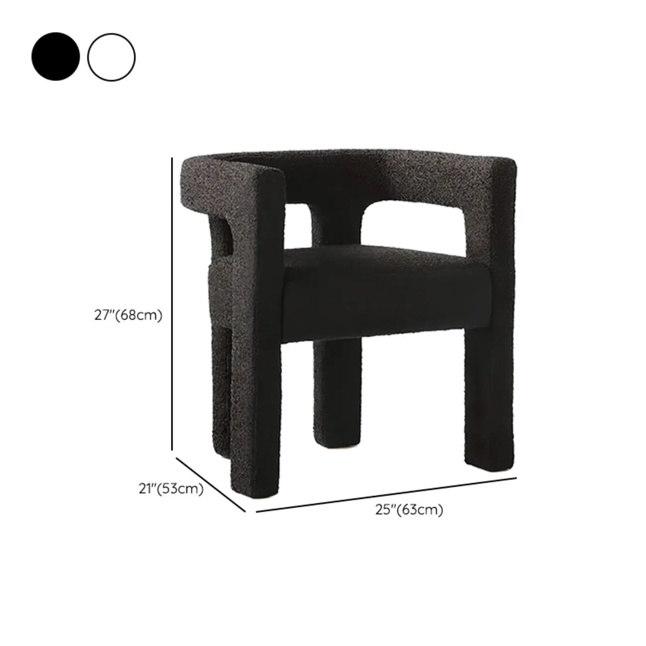 Modern Sherpa Upholstery Arm Chair for Living Room #size