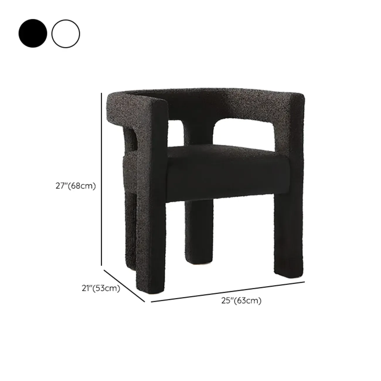 Modern Sherpa Upholstery Arm Chair for Living Room #size