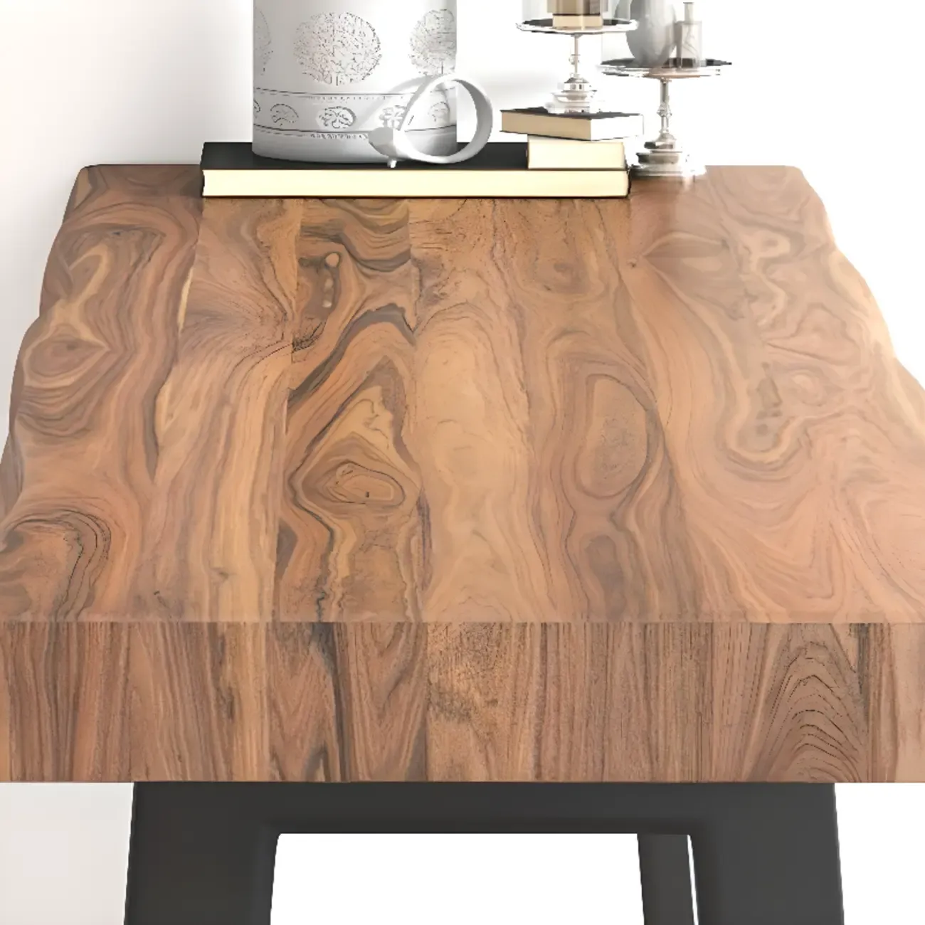 Rustic Wood Bar Table with Double Pedestal for Home Gatherings Image - 10