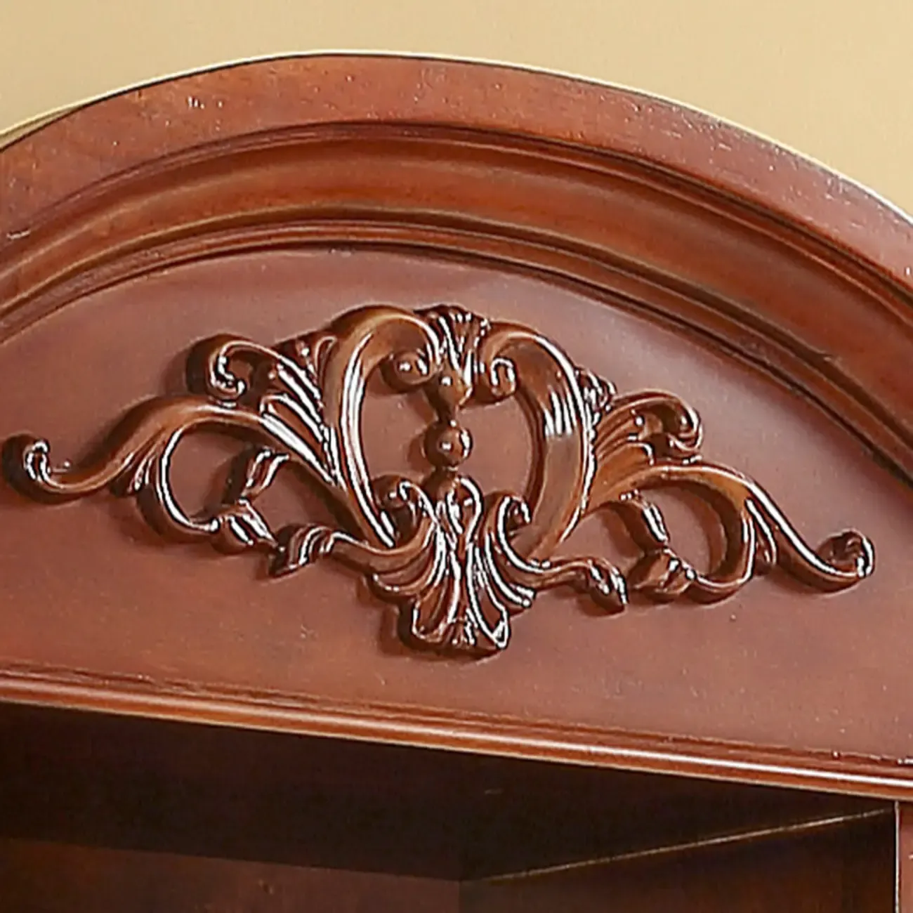 Wooden Vintage China Cabinet with Glass Display Image - 8