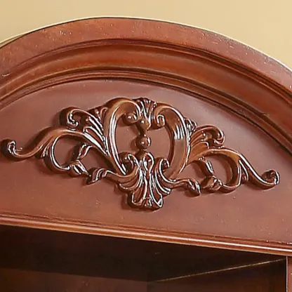 Wooden Vintage China Cabinet with Glass Display Image - 8