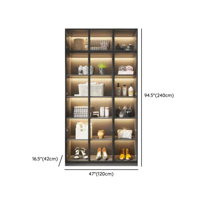 Modern Display Cabinet with Adjustable Shelves for Living Room Image - 16