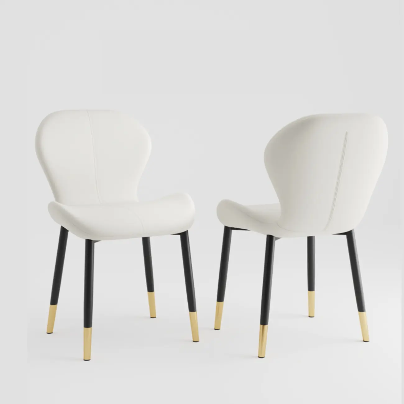 Modern Wingback Faux Leather Upholstered Dining Chair Image - 22 | homeyfad