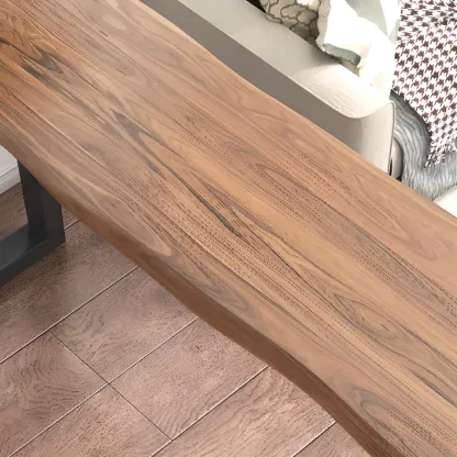 Rustic Wood Bar Table with Double Pedestal for Home Gatherings Image - 11