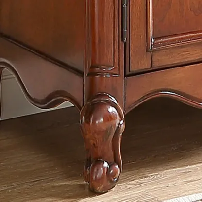 Wooden Vintage China Cabinet with Glass Display Image - 9