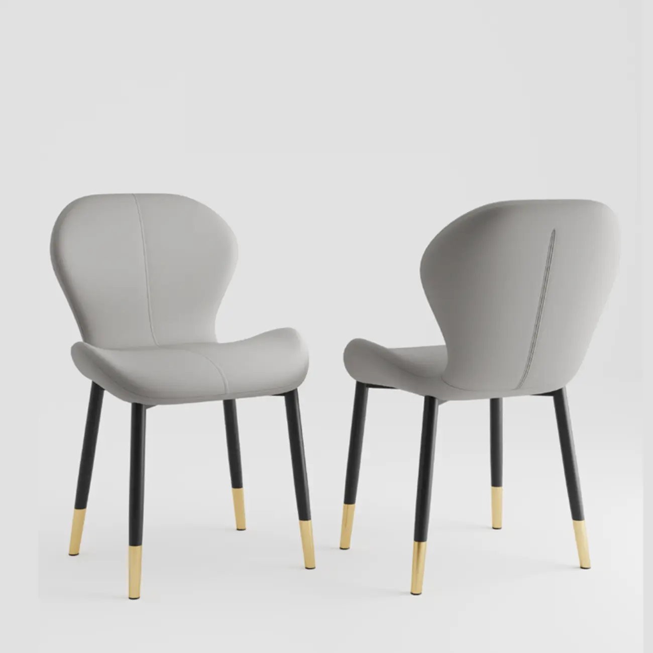 Modern Wingback Faux Leather Upholstered Dining Chair Image - 23 | homeyfad